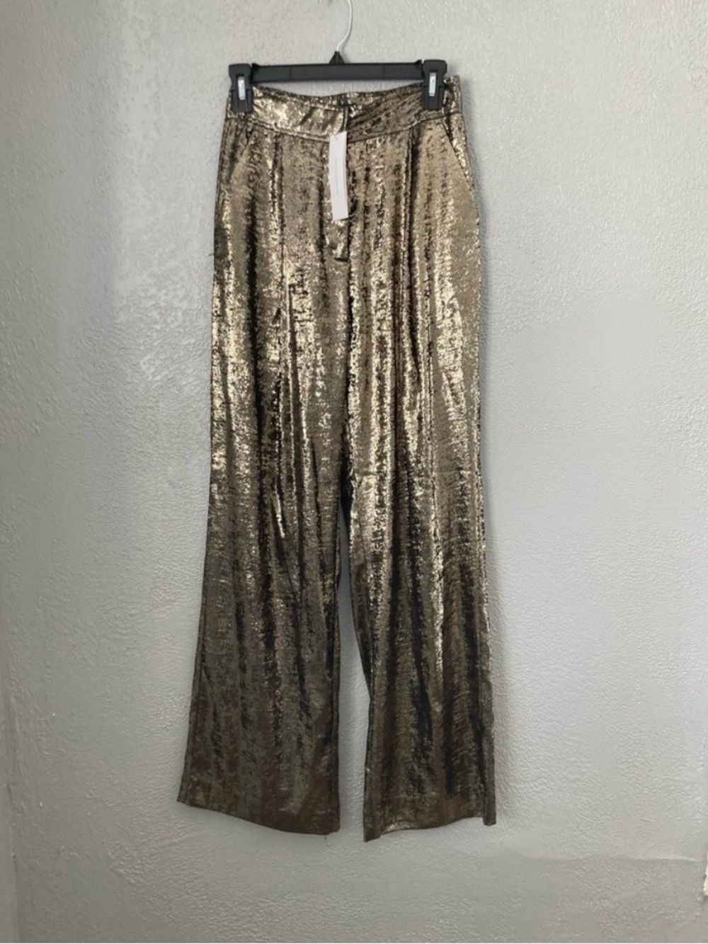 French Connection Metallic Gold Trousers, Size 12